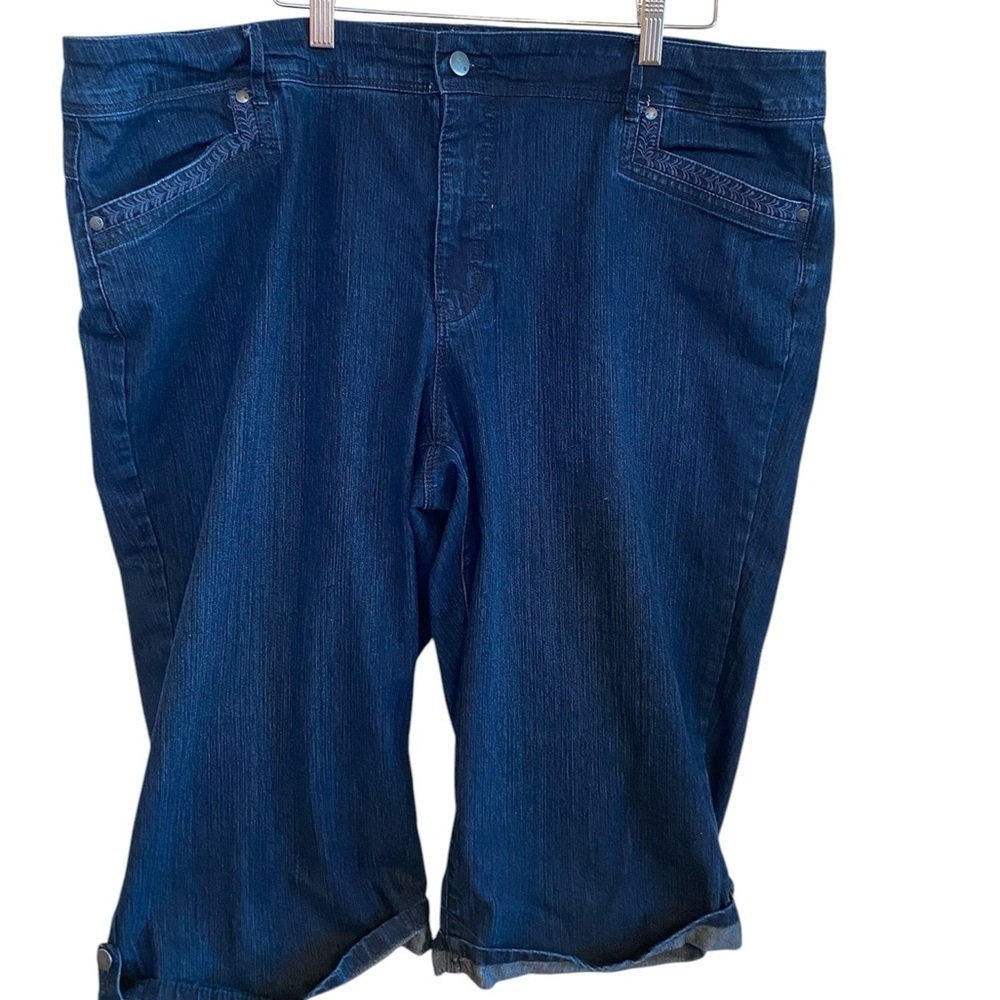 Gloria Vanderbilt Blue Denim Capri Pants 18 W